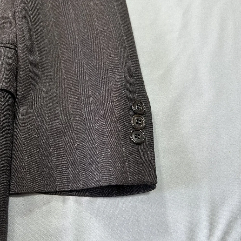 VINTAGE‎ Johnny Carson Blazer Mens 42 Pinstripe Wool Sport Coat Classic USA 90s